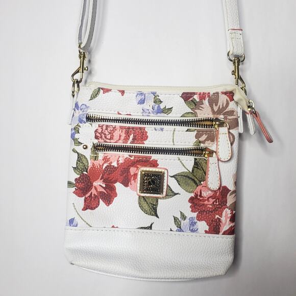 Floral pattern white stone mountain cross body purse bag spring light cute - Picture 1 of 11